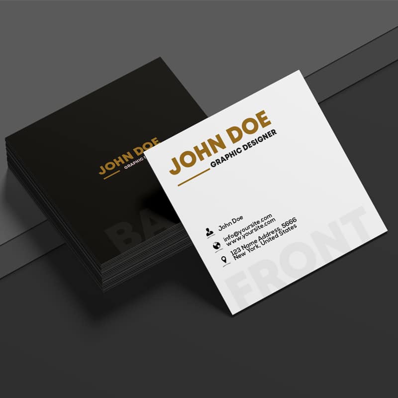 Square Business Card Free Mockup