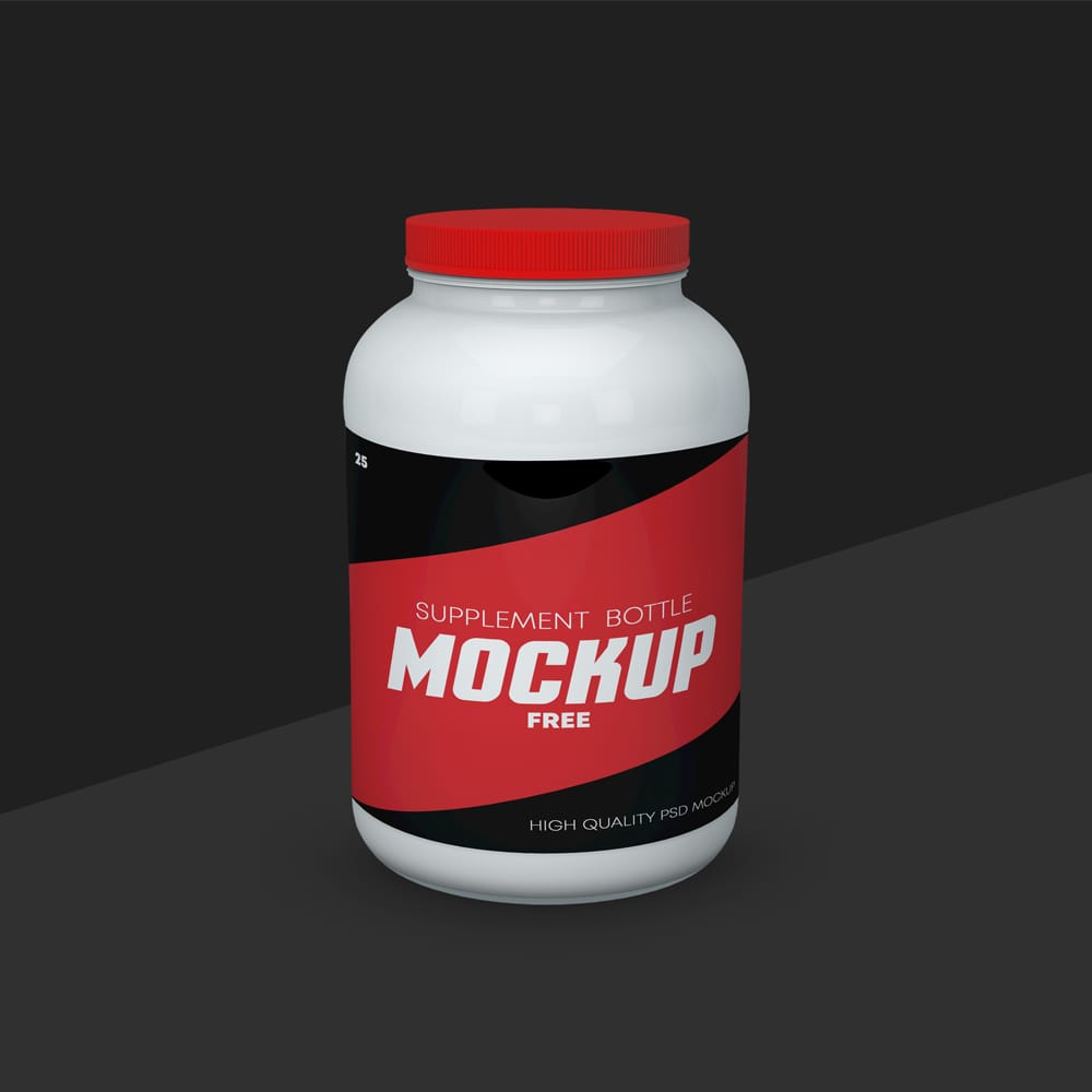 Supplement Bottle Free Mockup