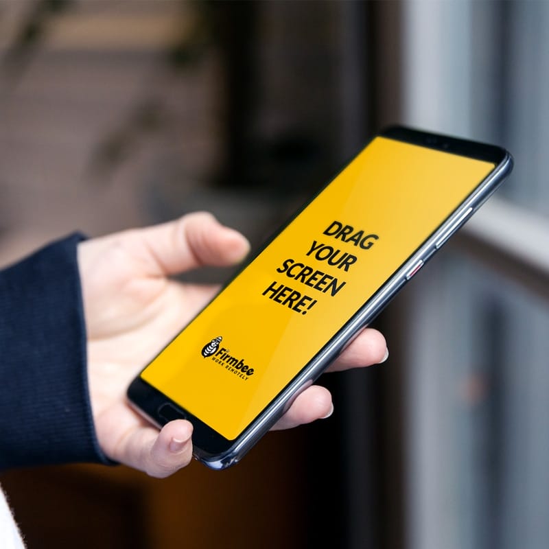 Woman Uses Apple iPhone Free Mockup PSD