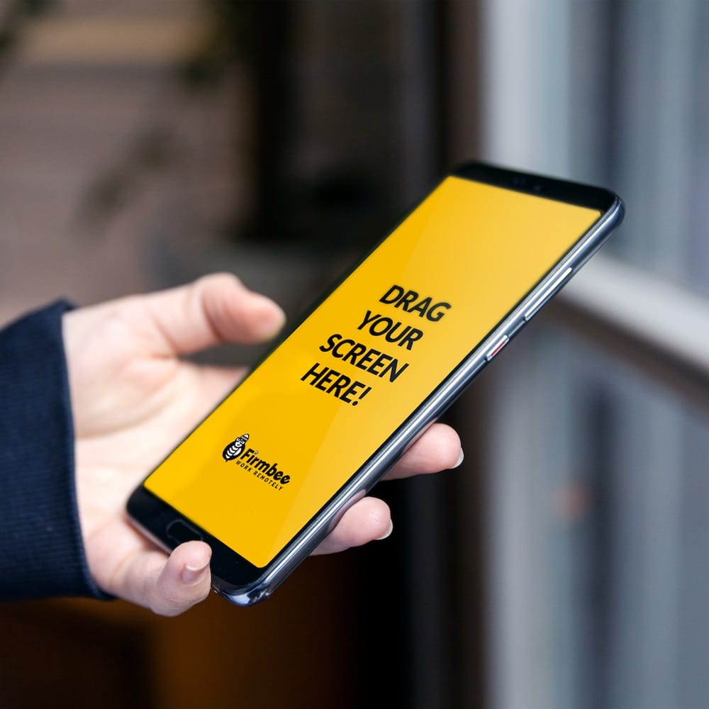 Woman Uses Apple iPhone Free Mockup PSD