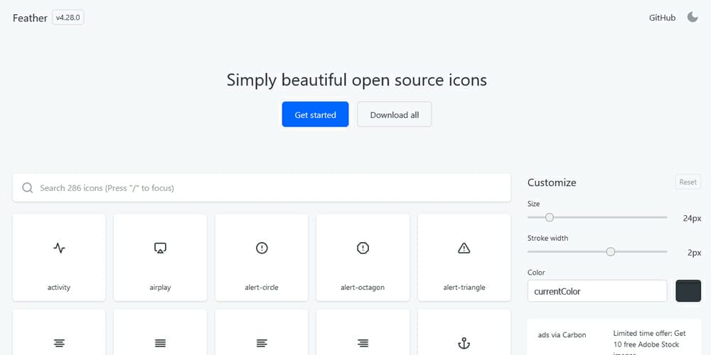 Free Open Source Icons for Designers and Developers 2023 35 feather icons
