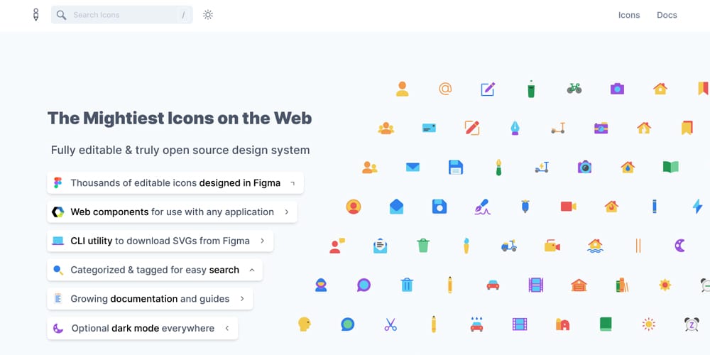 Free Open Source Icons for Designers and Developers 2023 5 glyphs