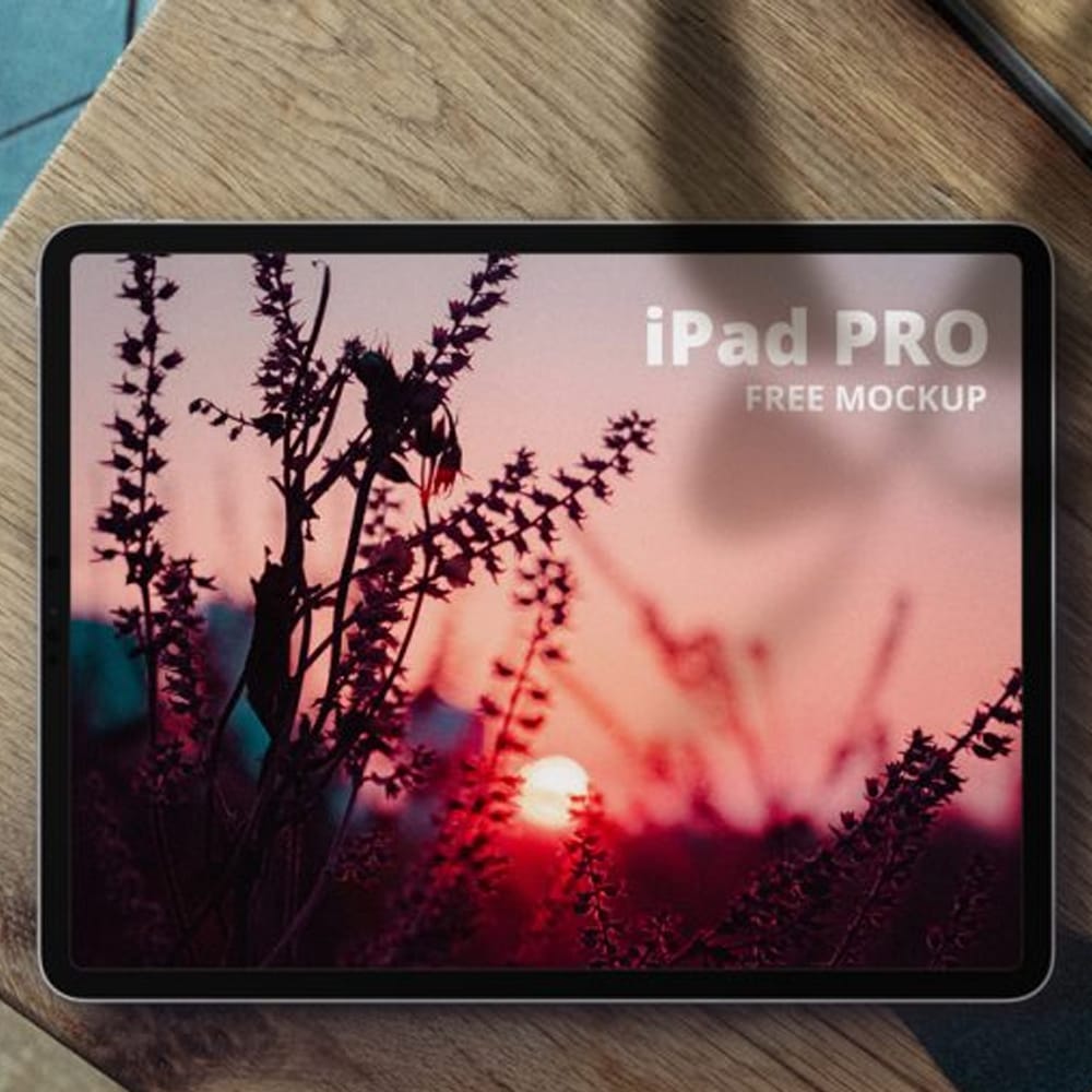 iPad Pro in Desk Free Mockup