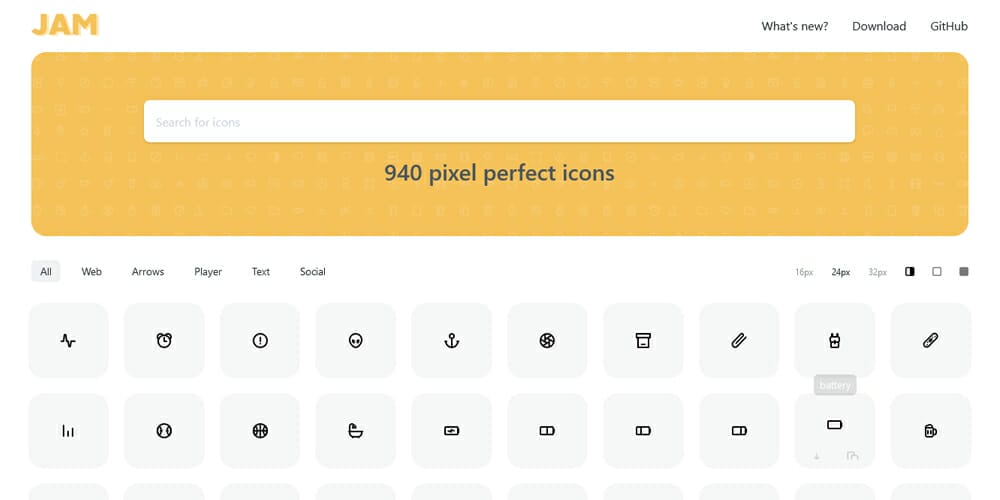 Free Open Source Icons for Designers and Developers 2023 24 jam icons