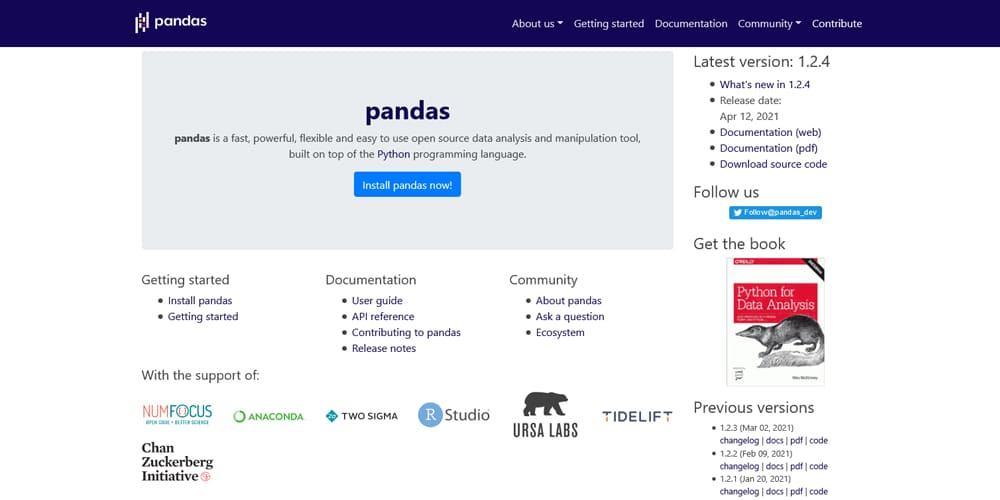 Python Libraries for Machine Learning 11 pandas