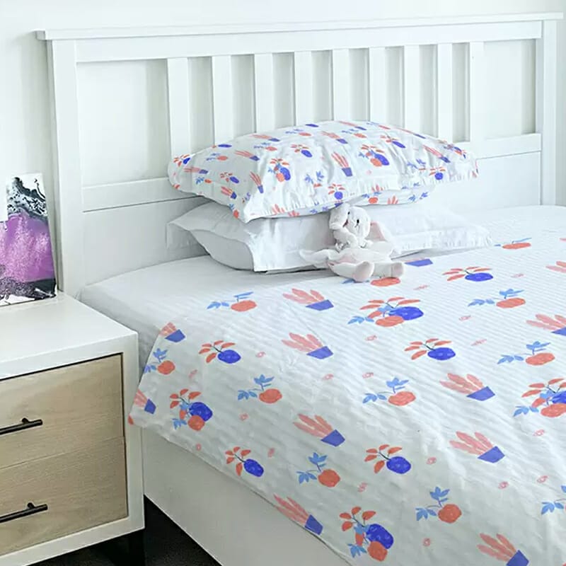 Bed Linen In Kids Room Mockup