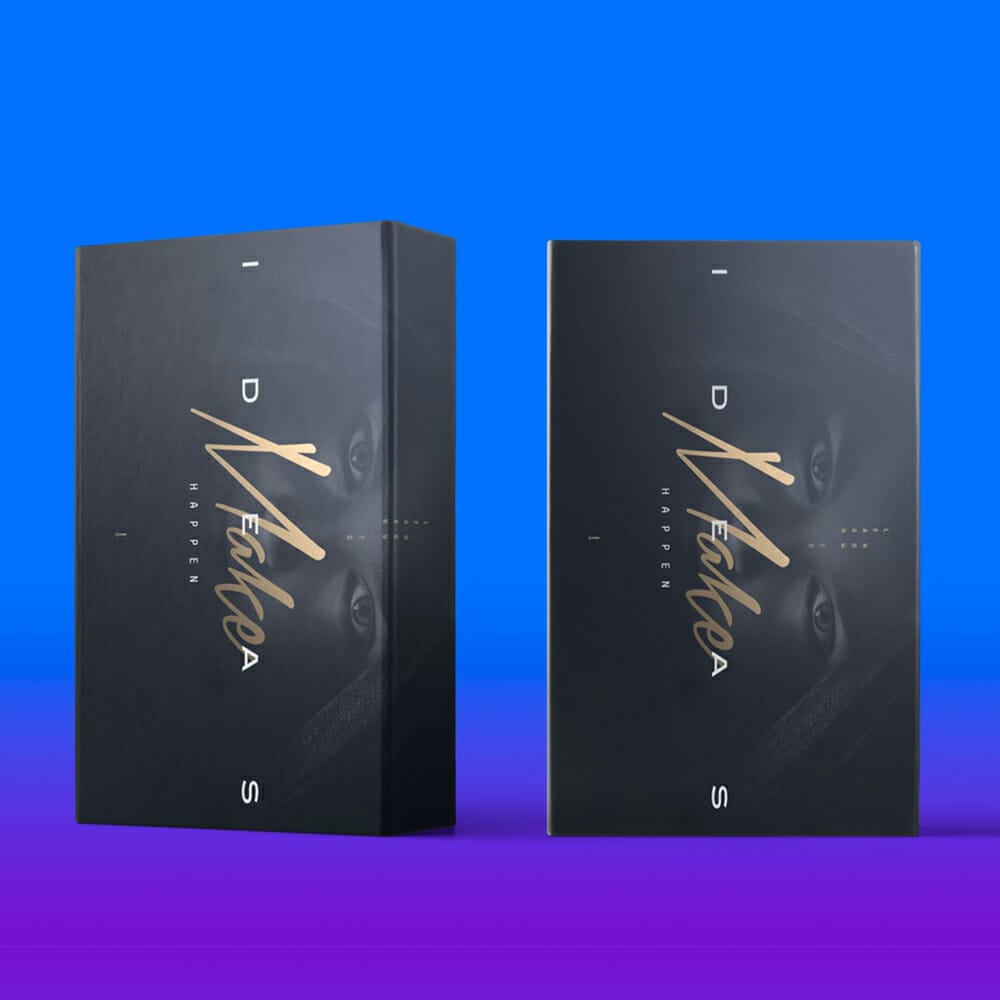 Black Box Packaging Mockup