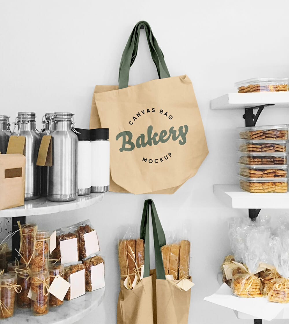 Blank Tote Canvas Bag Mockup