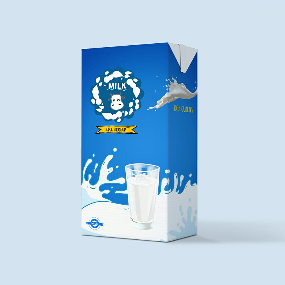 Classic Milk Packaging Free Mockup