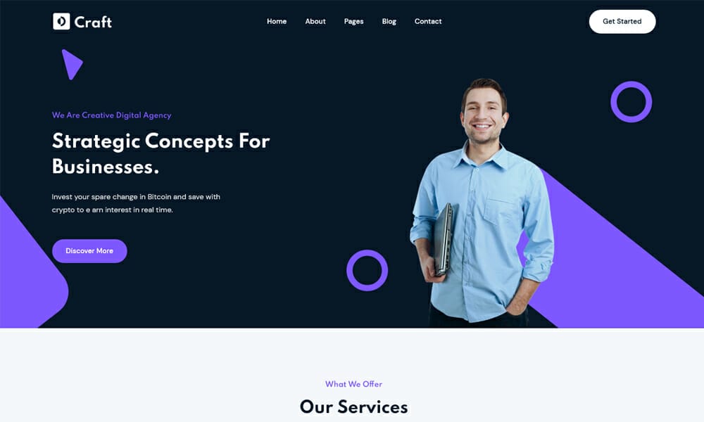 Craft – Startup HTML Landing Page Template