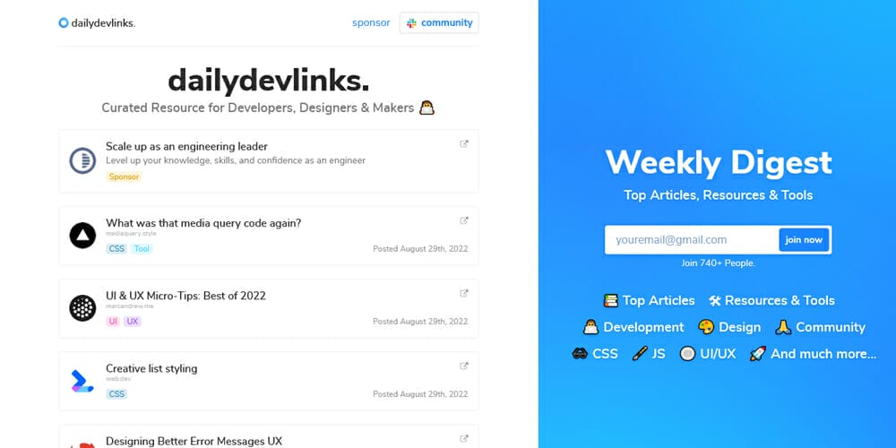 Best Place for Latest Design News 19 Dailydevlinks
