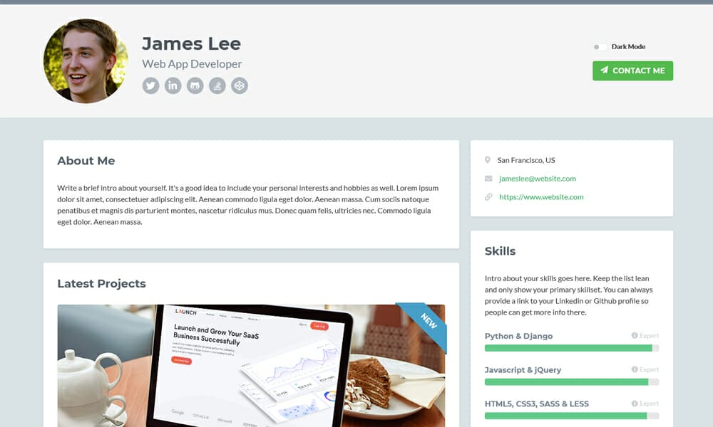 50+ Free Bootstrap 5 Templates » CSS Author