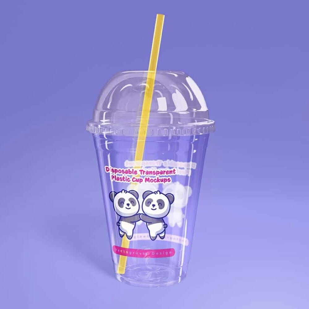 Disposable Transparent Plastic Cup Mockup