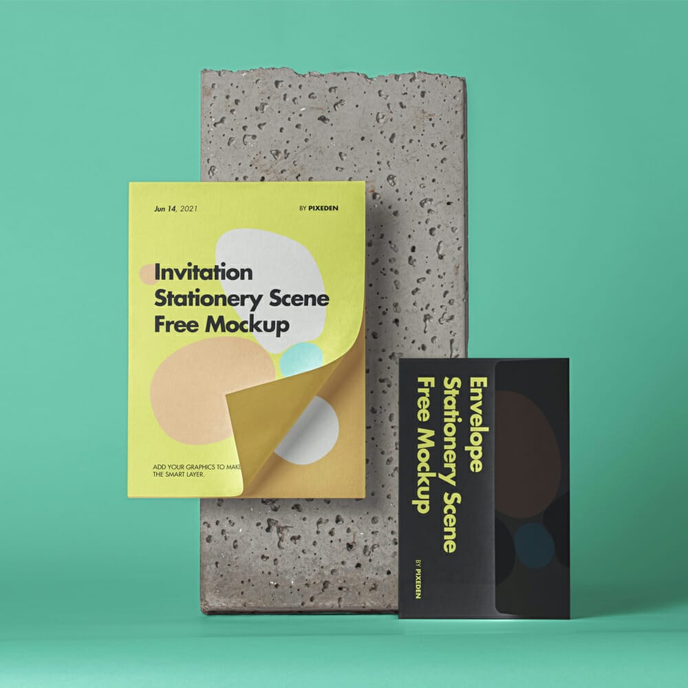 Envelope PSD Stationery Mockup Scene