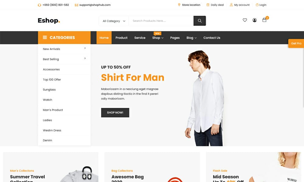 50+ Free Responsive HTML5 E-commerce Website Templates