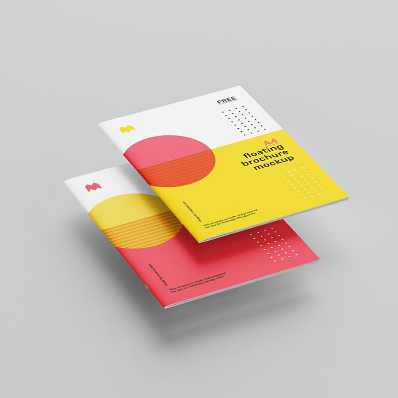 Floating A4 Brochure Mockup