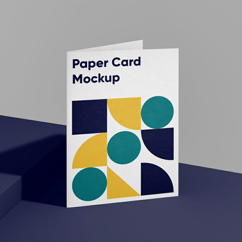 Folded A4 Paper Card Mockup