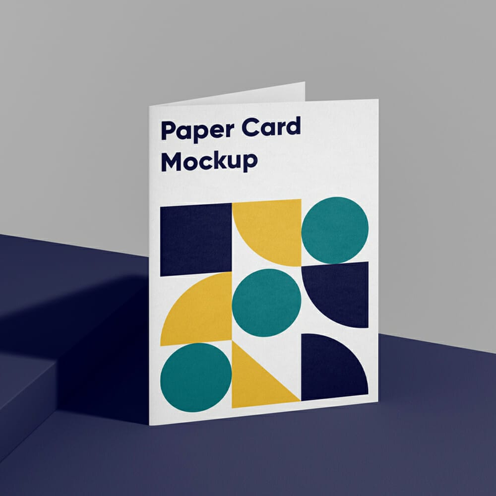 Folded A4 Paper Card Mockup