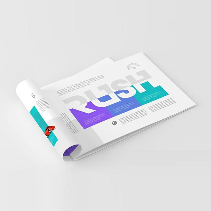 Free A4 Landscape Brochure Mock-Up