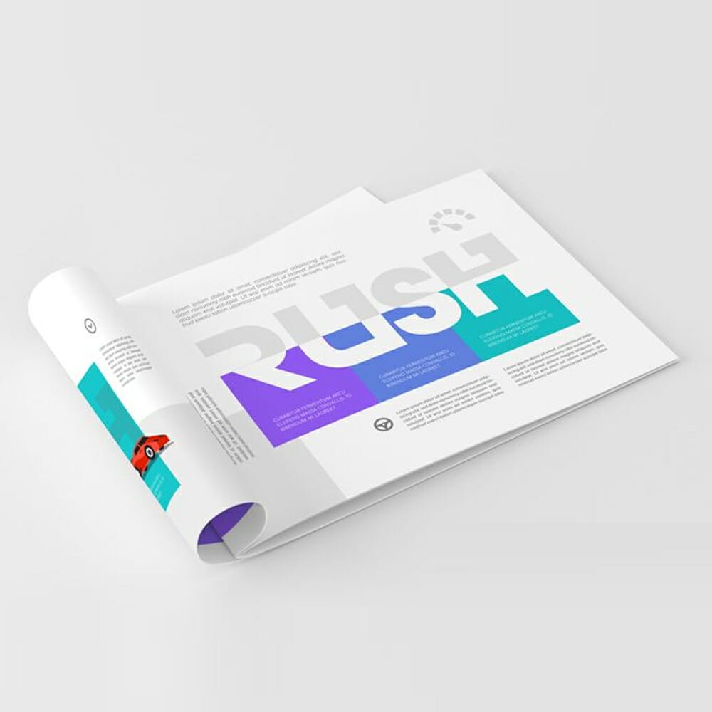 Free A4 Landscape Brochure Mock-Up