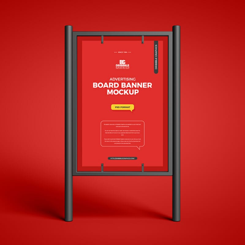 Free Advertising Board Banner Mockup