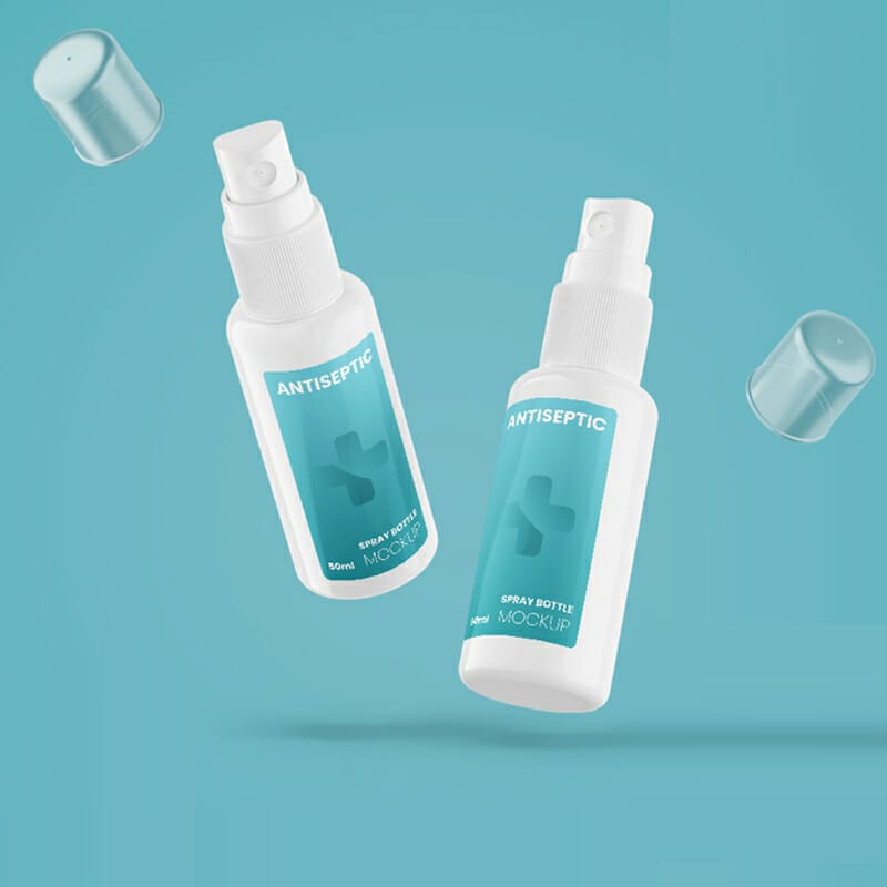 Free Antiseptic Spray Bottle Mockup