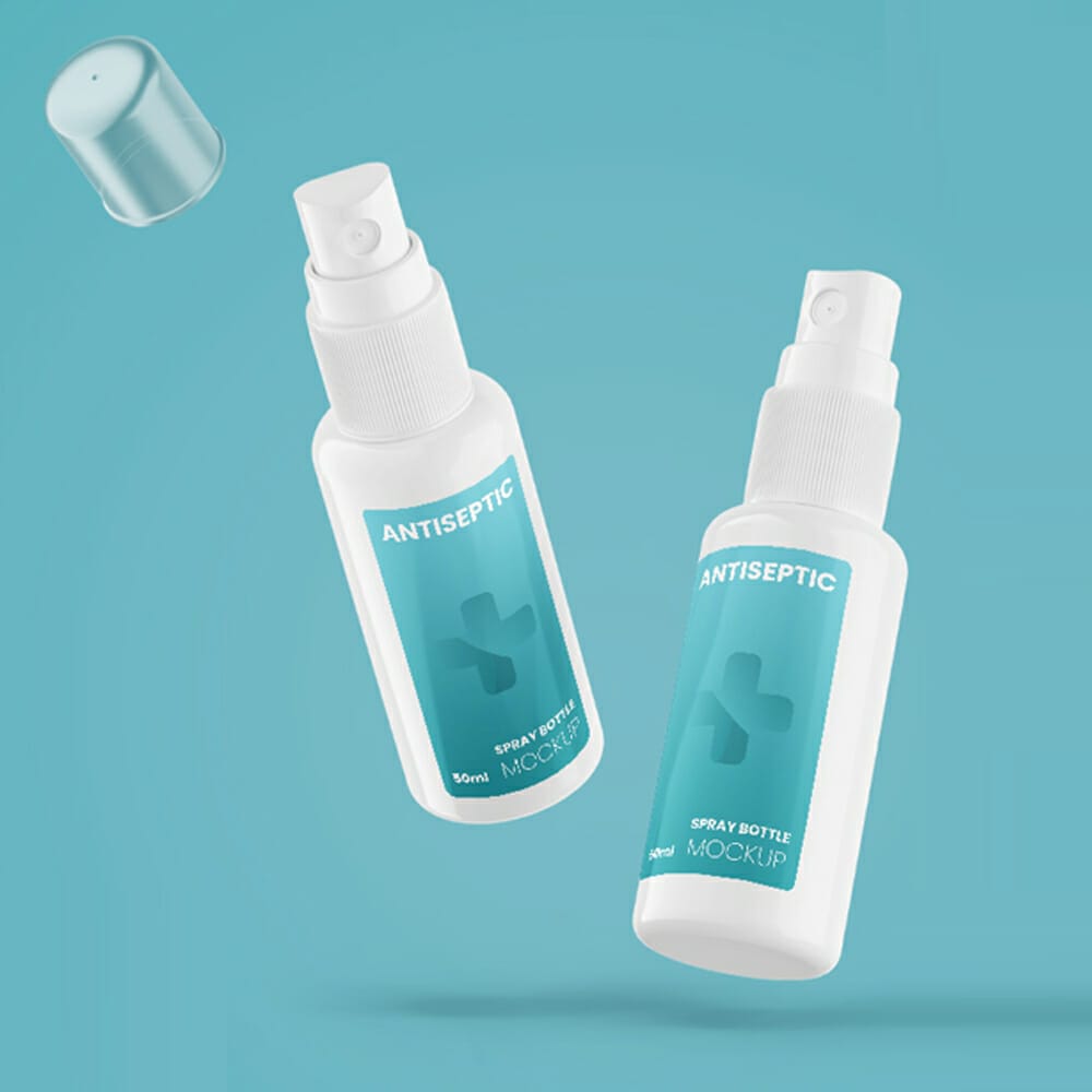 Free Antiseptic Spray Bottle Mockup