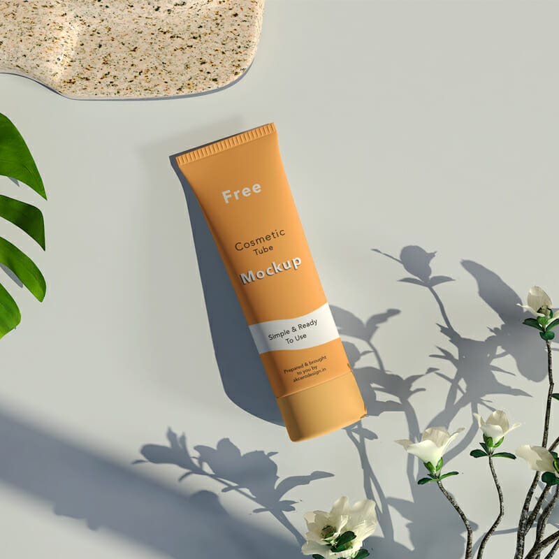 Free Cosmetic Tube Mockup