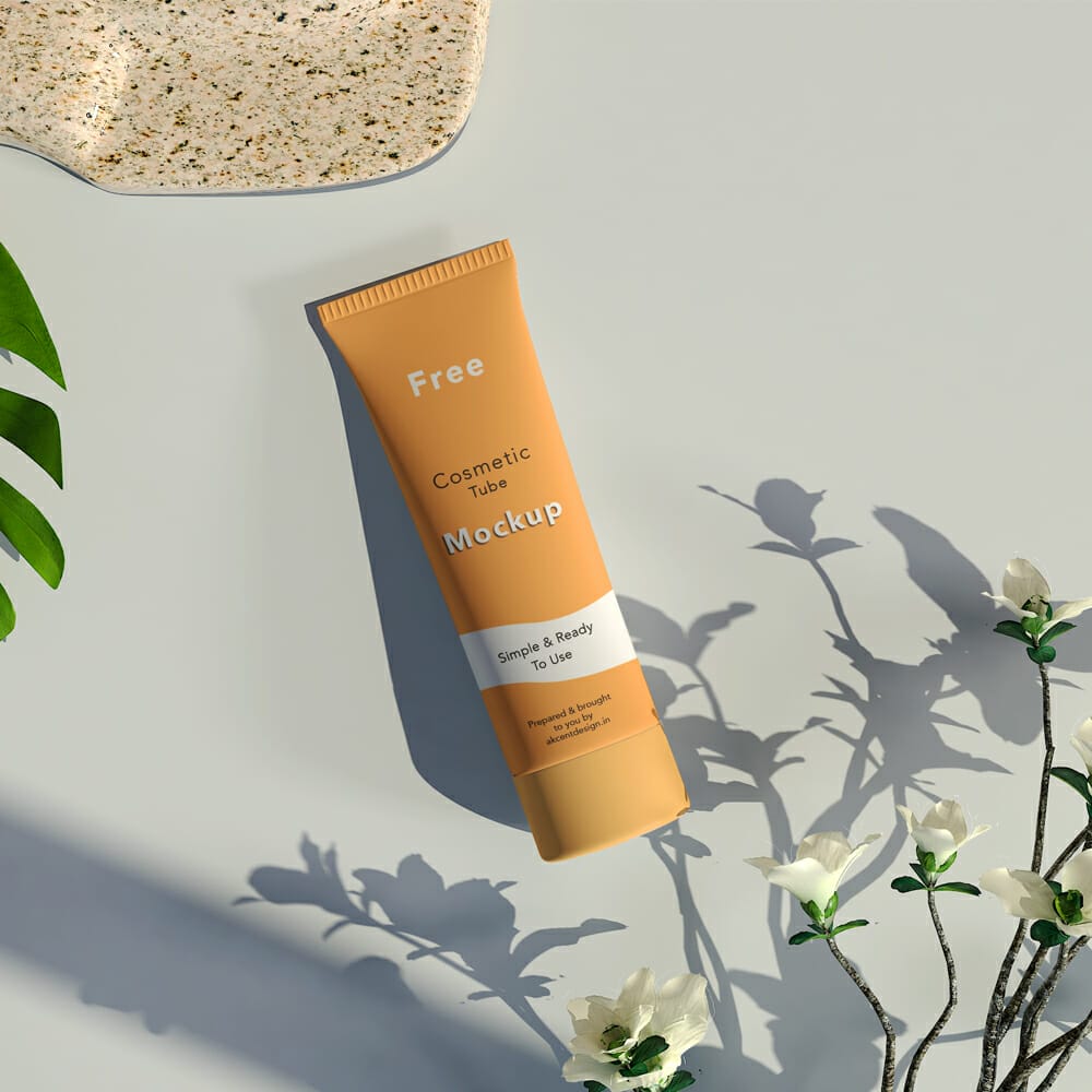 Free Cosmetic Tube Mockup