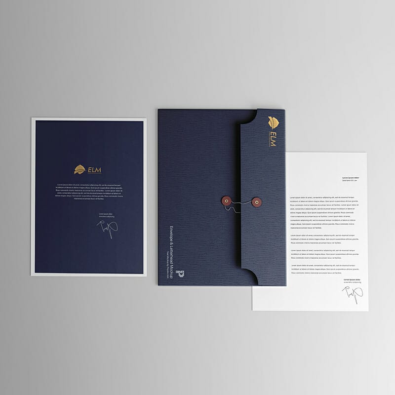 Free Envelope With Letterhead Mockup