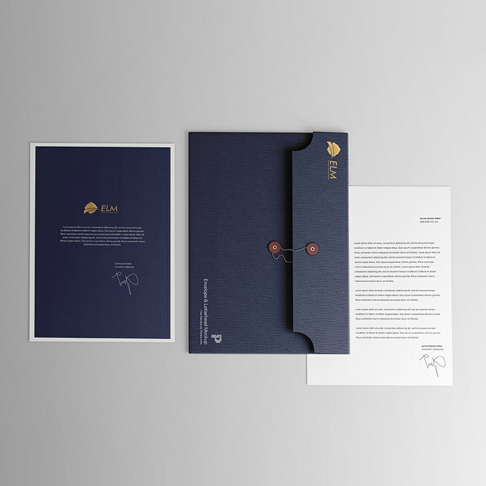 Free Envelope With Letterhead Mockup