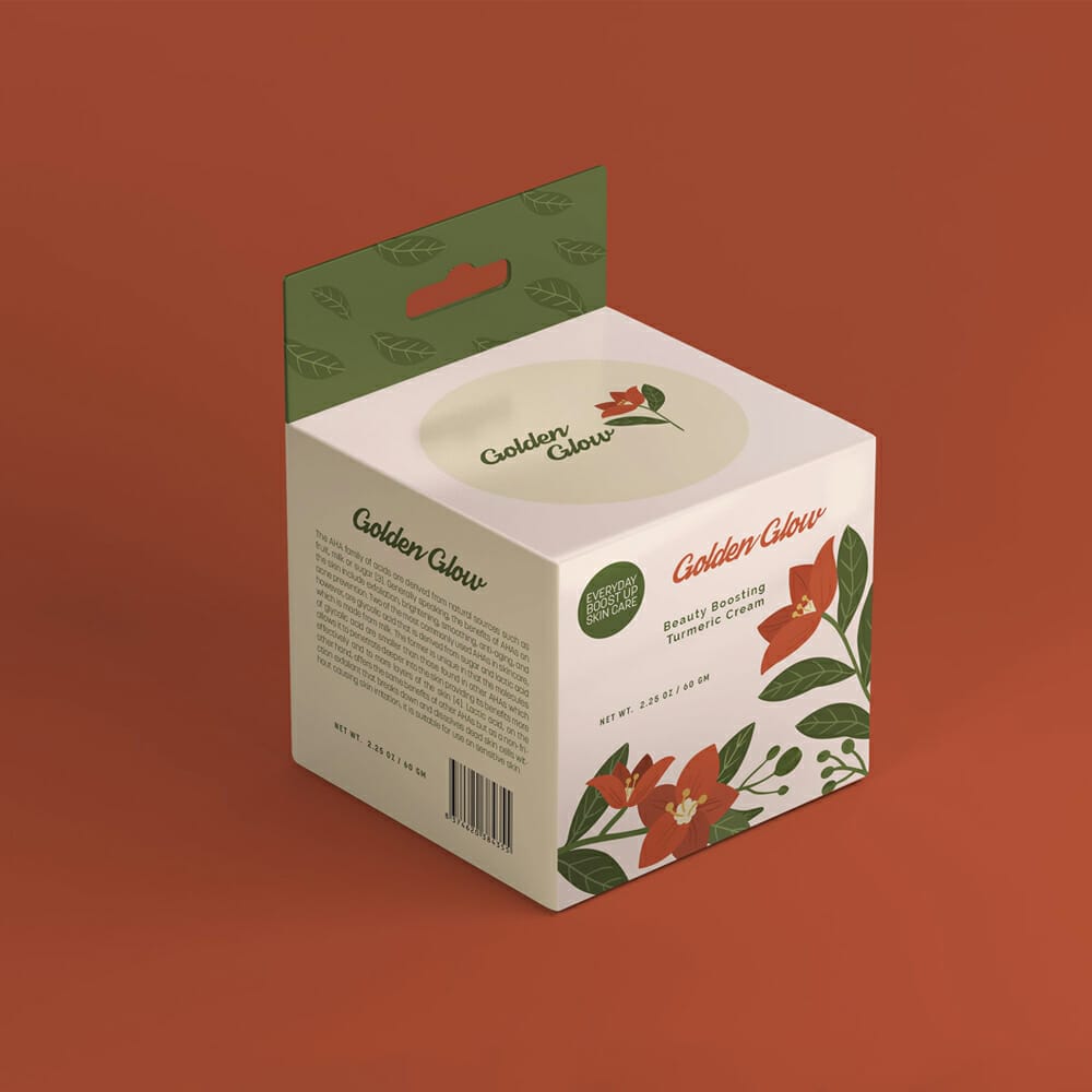 Free Hanging Packaging Box Mockup PSD