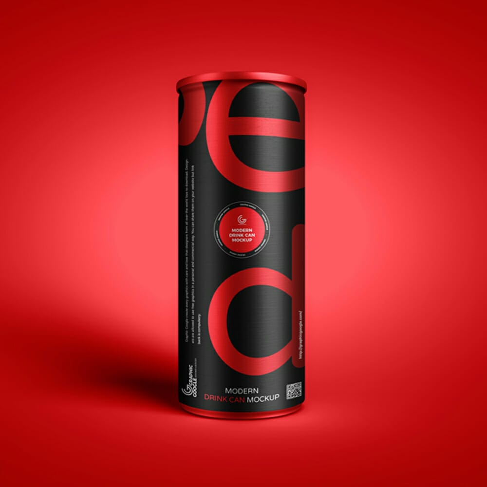 Free Modern Drink Can Mockup