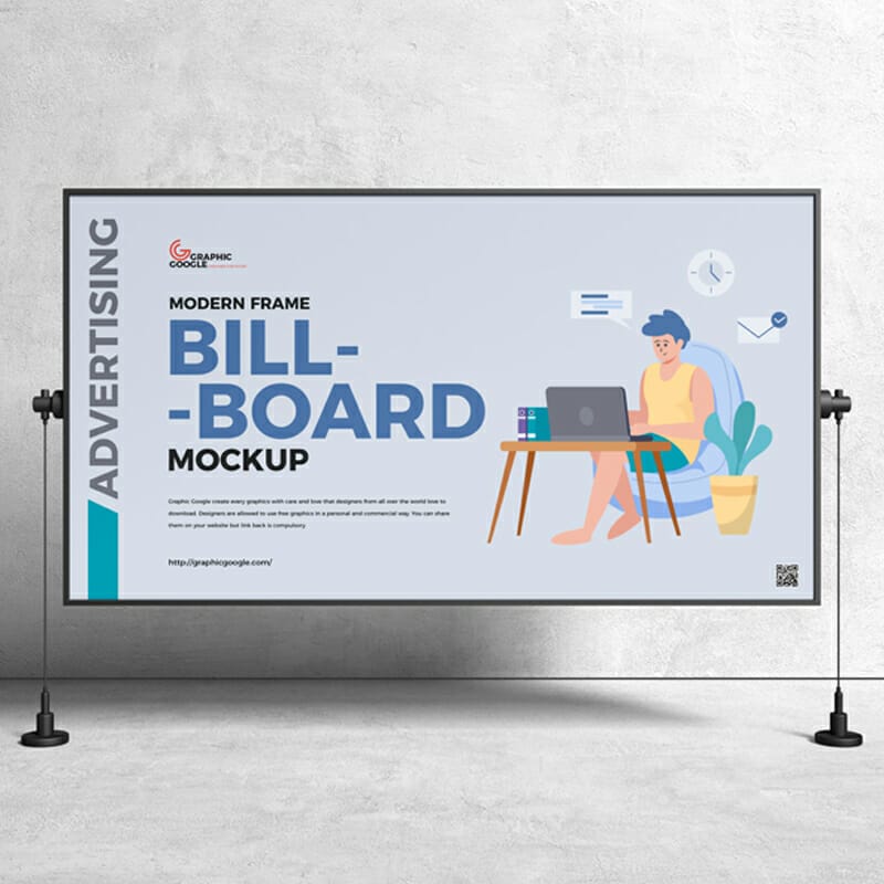 Free Modern Frame Advertising Billboard Mockup