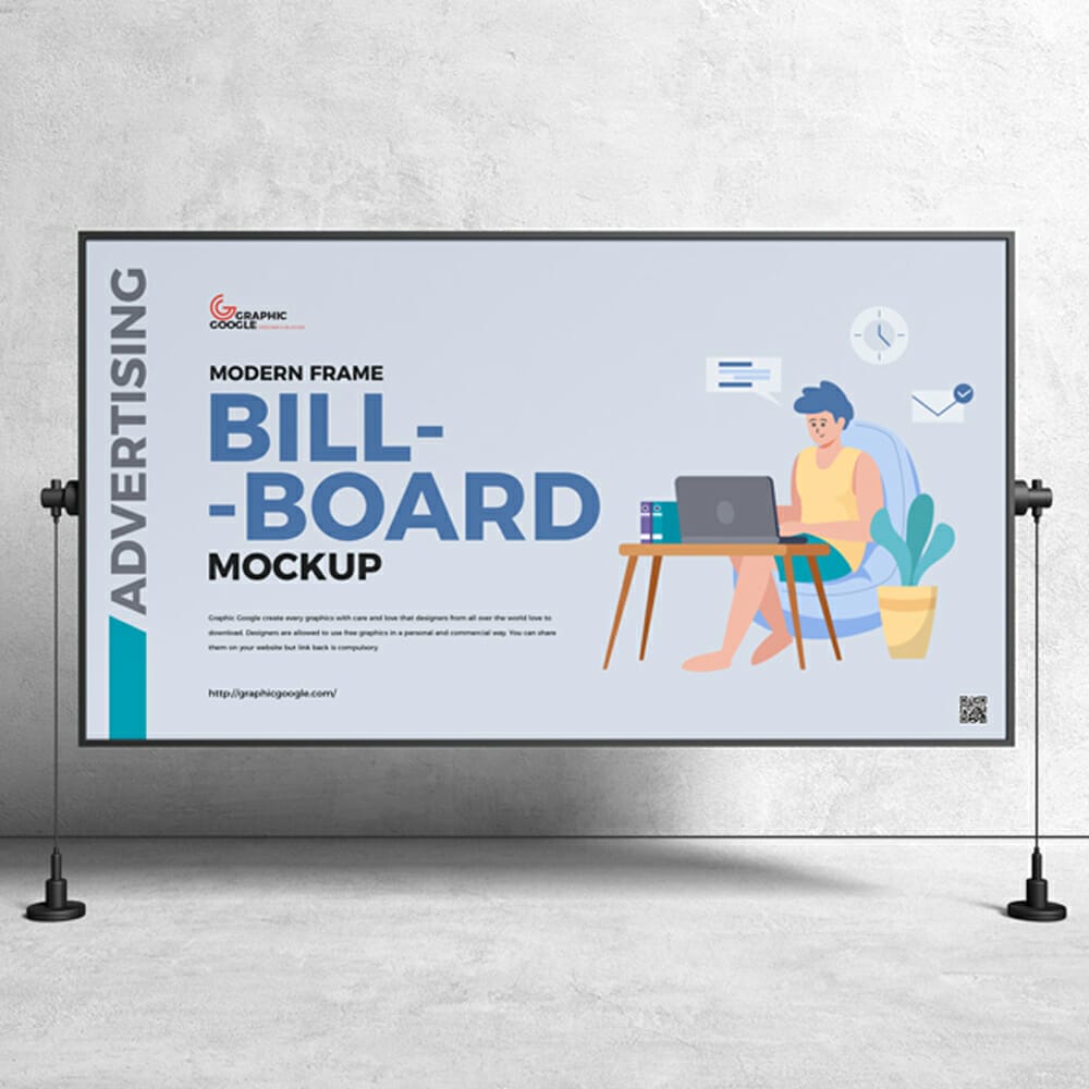 Free Modern Frame Advertising Billboard Mockup