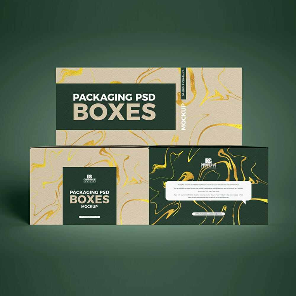 Free Packaging PSD Boxes Mockup