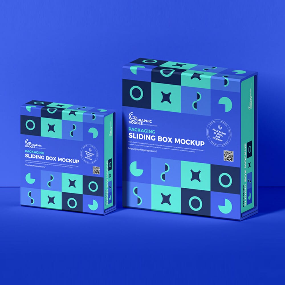 Free Packaging Sliding Box Mockup