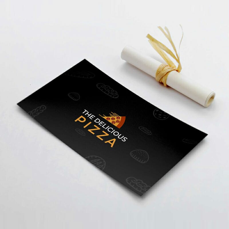 Free Pizza Business Card Mockup