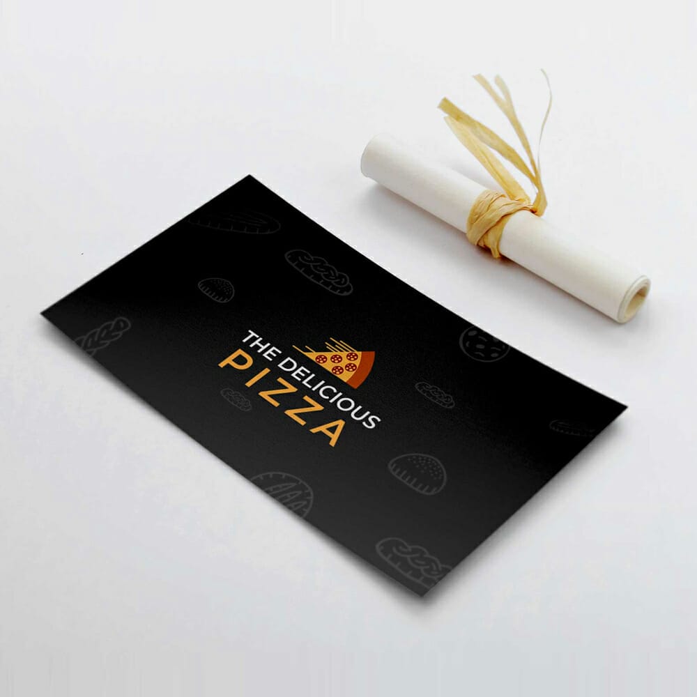 Free Pizza Business Card Mockup