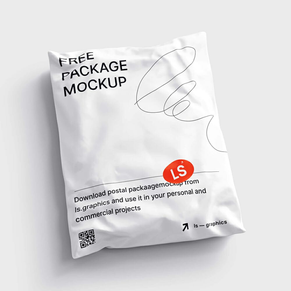 Free Postal Package Mockup