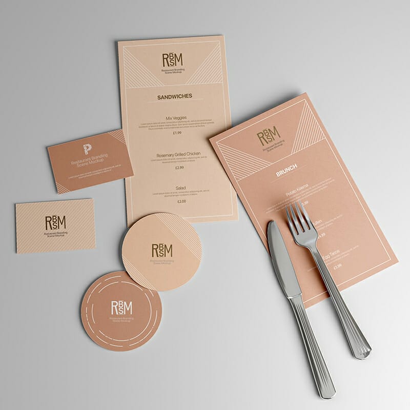 Get Plastic Menu Board Mockup Packaging