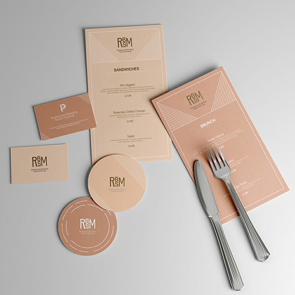 Free Restaurant Branding Scene Mockup