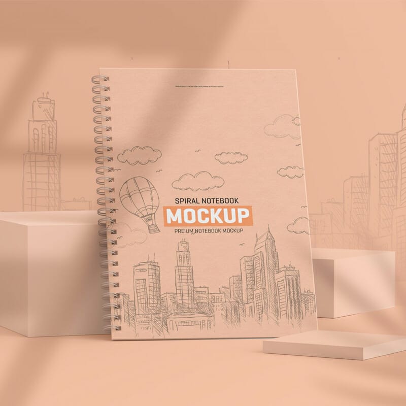 Free Spiral Notebook Mockup