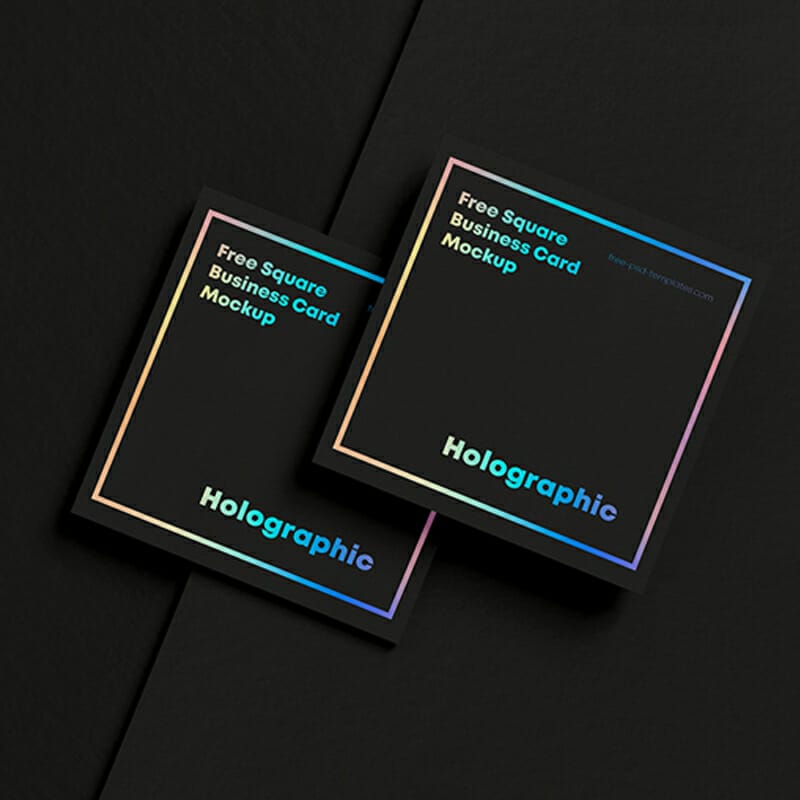 Free Square Business Card Mockup