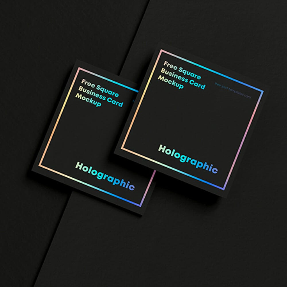 Free Square Business Card Mockup