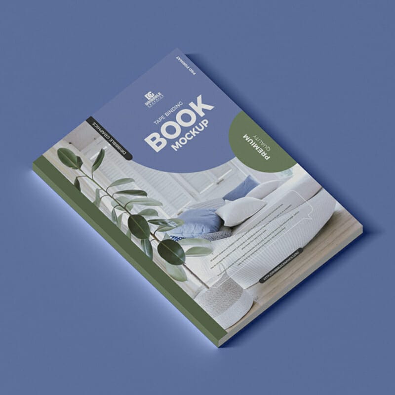Free Tape Binding Book Mockup