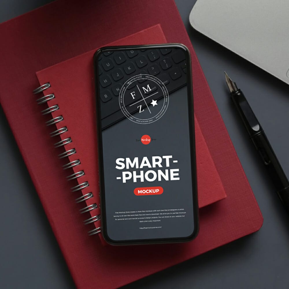 Free Top View Smartphone Mockup
