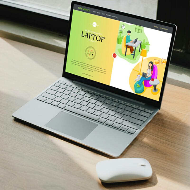 Free Website Branding Laptop Mockup
