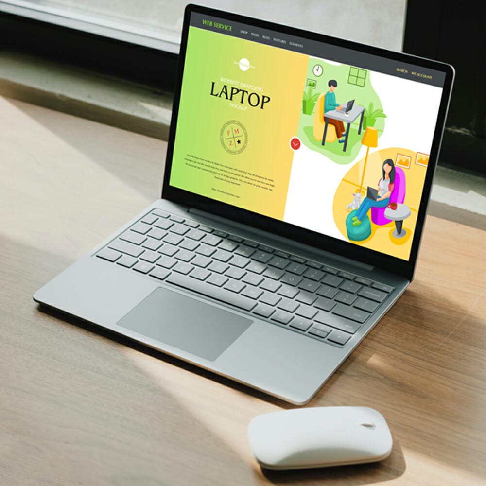 Free Website Branding Laptop Mockup