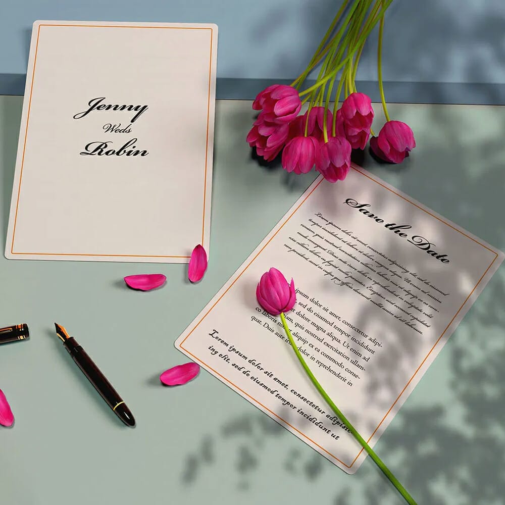Free Wedding Card Mockup